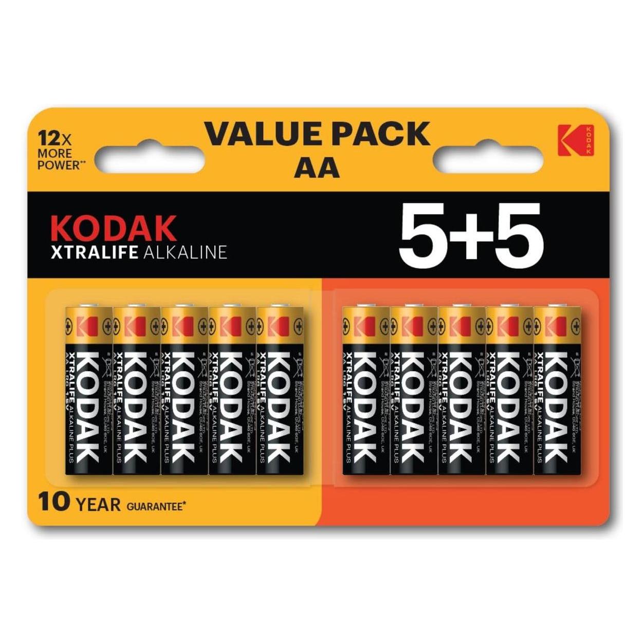 Kodak XTRALIFE Alkaline AA Battery 10 (5+5 pack) (10 Stk., AA) (30423459)