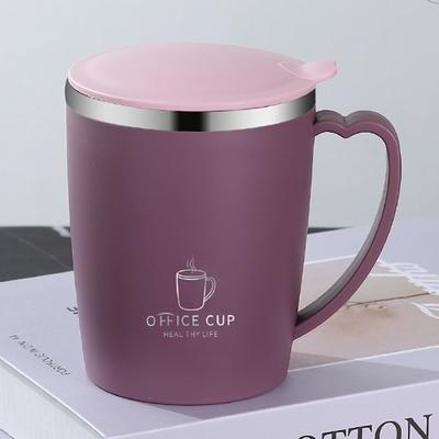 Youfap Market Stainless Steel Thermos Mug Coffee Cup With Handle, Leak Proof Insulated Vacuum Flask, Portable Thermal Water Bottle purple