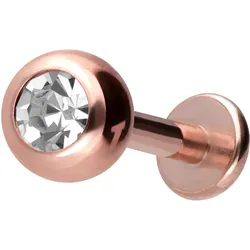 Titan Labret mit Innengewinde KRISTALL