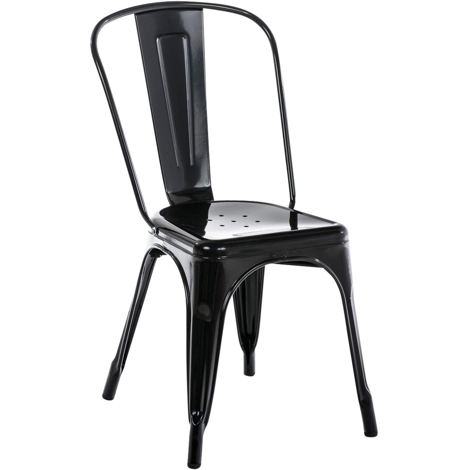 CLP Stapelstuhl Metall mit Lehne Benedikt, Bistrostuhl stapelbar für Gastronomie und Küche, Design-Stuhl robust belastbar bis 200 kg
