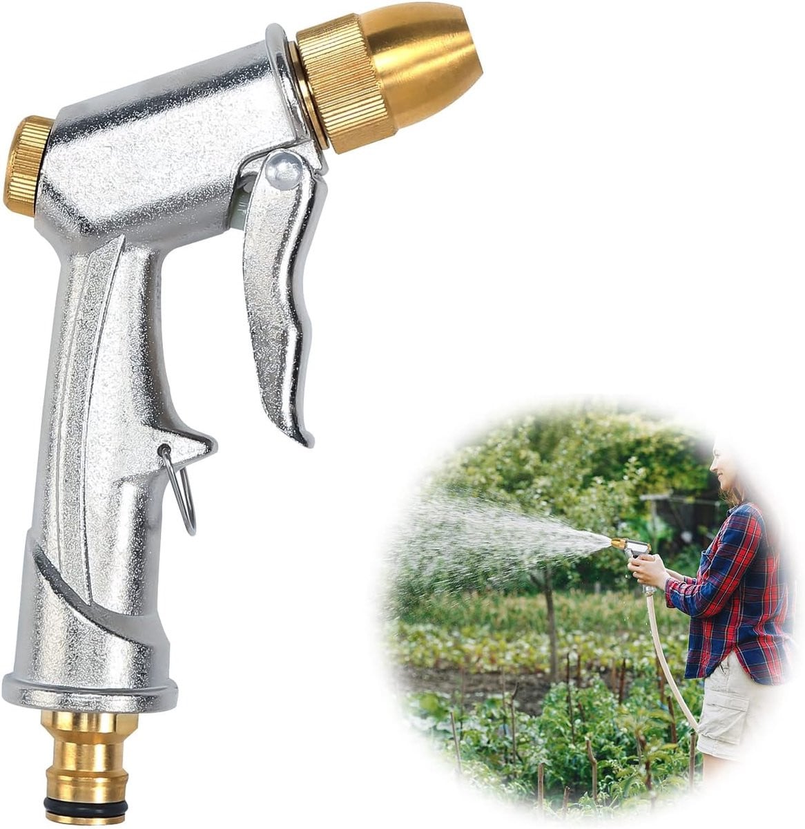 Heavy Duty Metalen Tuinslang Mondstuk voor Wassen en Water geven - 1 stuk