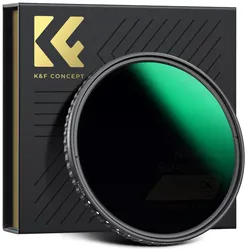 K&F Concept 62mm XV40 Nano-X Variable ND Filter, ND8-ND128 (62 mm, ND- / Graufilter), Objektivfilter, Transparent