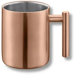 Wilmax England Wilmax Doppelwand Becher 350 ml Edelstahl Bronze, 1er Set