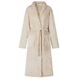 vidaXL Bademantel ohne Kapuze Beige XXL Flanell