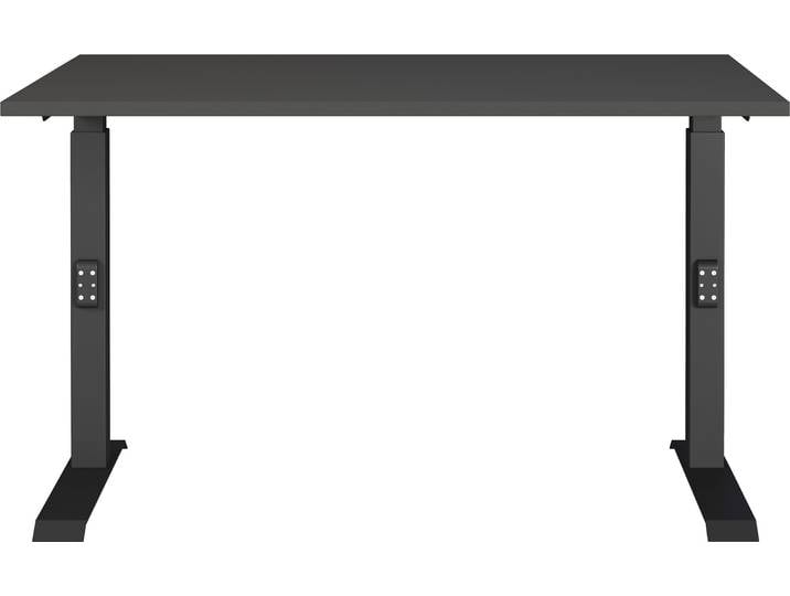 Schreibtisch GERMANIA Lemont , grau (graphit, schwarz, graphit), B:120cm H:68cm T:80cm, Tische, Schreibtisch, Mechanisch höhenverstellbarer Schreibtisch