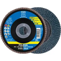 POLIFAN Fächerscheibe PFC 125x22,23 mm konisch Z40 Startlinie START STEELOX Stahl/Edelstahl