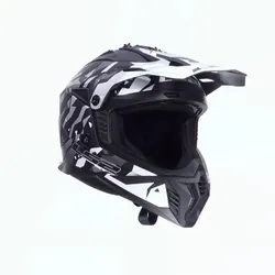 LS2 Crosshelm MX708 Fast II Grotesk Schwarz Grau Weiß XXL