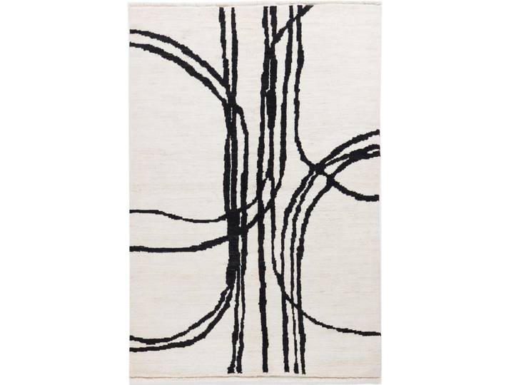 Berber Ela Design Teppich 141x207 Handgeknüpft Modern Orientteppich Designteppich Wolle