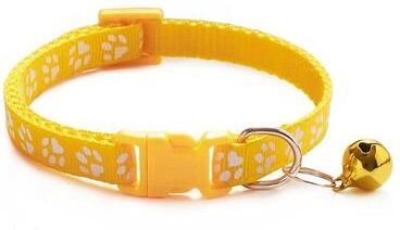 Uplifted Finds "Paw Print ""Safety Snap"" Adjustable Pet Collar yellow"