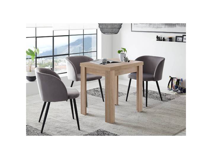 Table Dracy II 80cm Imitation chêne brut de sciage