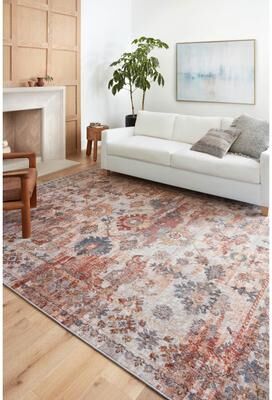 Alexander Home Penelope Distressed Botanical Oriental Area Rug