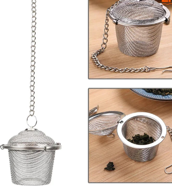 Inspire Daily Merch Stainless Steel Tea Filter Herbal Ball Mesh Strainer Seasoning Ball Locking Reusable For Teakettle Stainless Steel Tea Filter Herbal Ball Mesh Strainer Seasoning Ball Locking Reusable For Teakettle