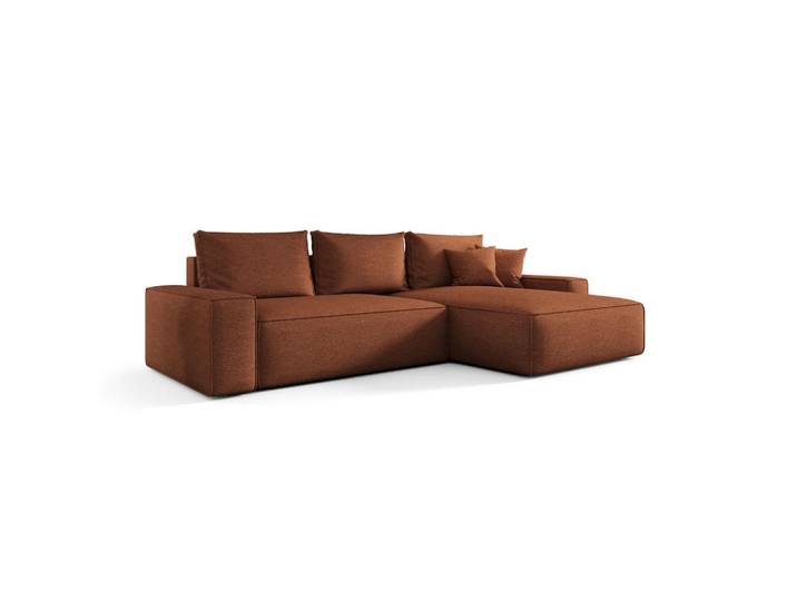 Cornero Ecksofa California rechts orange Strickstoff Aragon 56 - Schlaffunktion, Bettkasten, Orange, Echtholz,Buche, L-Form, 280x184 cm, Wohnzimmer, Sofas & Couches, Wohnlandschaften, Ecksofas