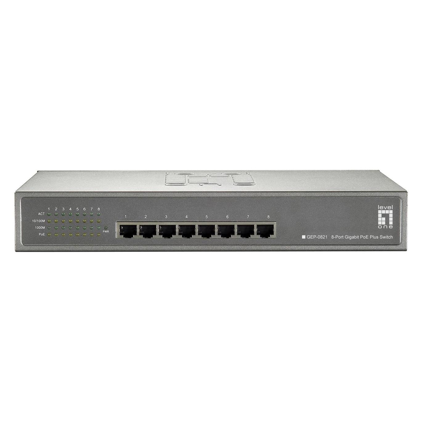 LevelOne Level One GEP-0821: 8Port PoE Switch (8 Ports) (520825)