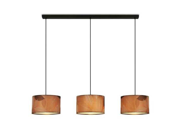 BRILONER - Pendelleuchte mit Blätterdekor, 3x E27 Fassung, max. 10 W, Boho, Aesthetic, Hängeleuchte, Hängelampe Esstisch, Esszimmerlampe hängend, Wohnzimmerlampe, 110x25x120cm (LxBxH), Caffefarben
