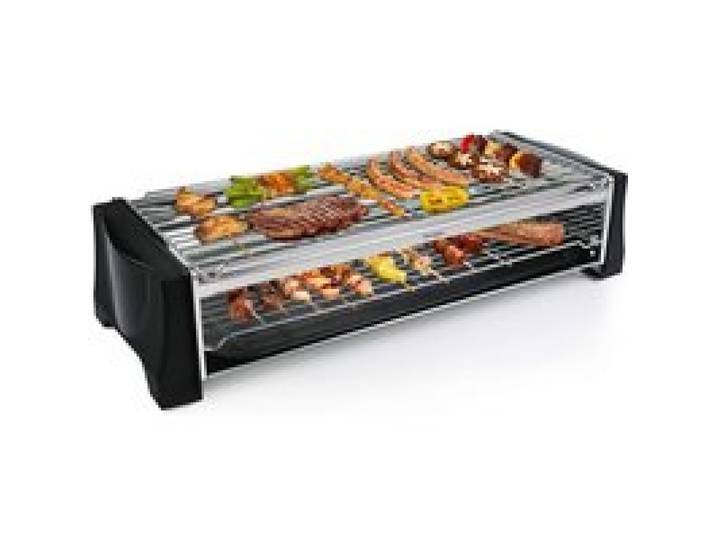 Barbecue Electrique De Table Bbq Electrique Sans Fumée Avec Espace Barbecue À Deux Étages Bac Collecteur Thermostat Réglable