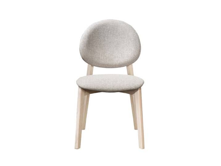 Chaise repas tissu gris clair pied chêne
