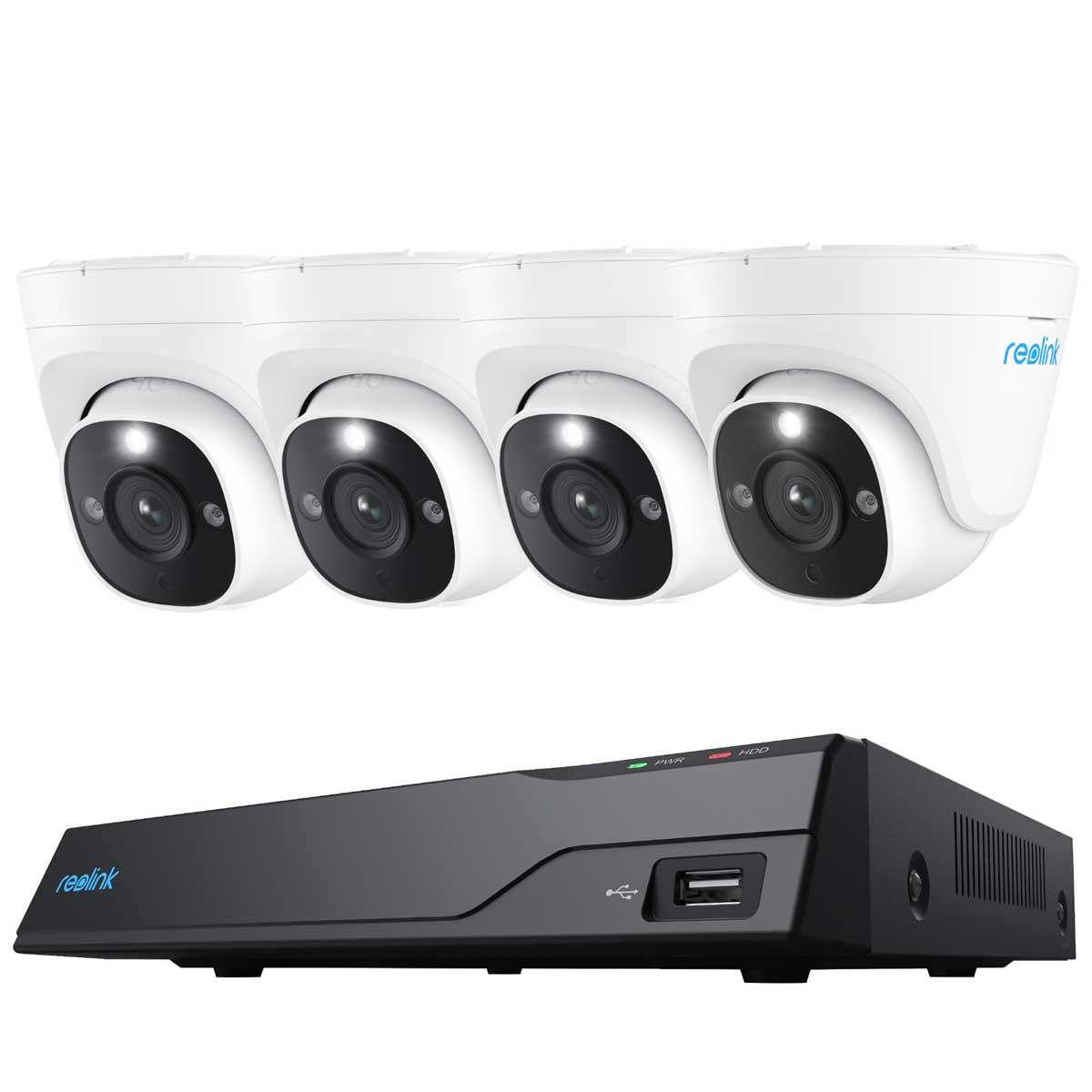Reolink NVS8-12MD4 LAN IP-Überwachungskamera-Set 8-Kanal mit 4 Kameras 4512 x 2512 Pixel