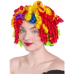 Maskworld Regenbogen Clown Perücke - Faschings Kostüm Perücke