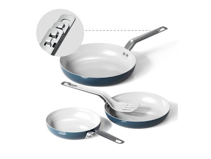 LuxusKollektion Pfannen-Set Keramik-Pfannen-Set 3-tlg. Hellblau