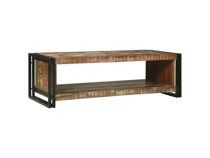 HKLGBVCR Couchtisch, 120 x 50 x 38 cm, Massivholz und Metall, für Wohnzimmer