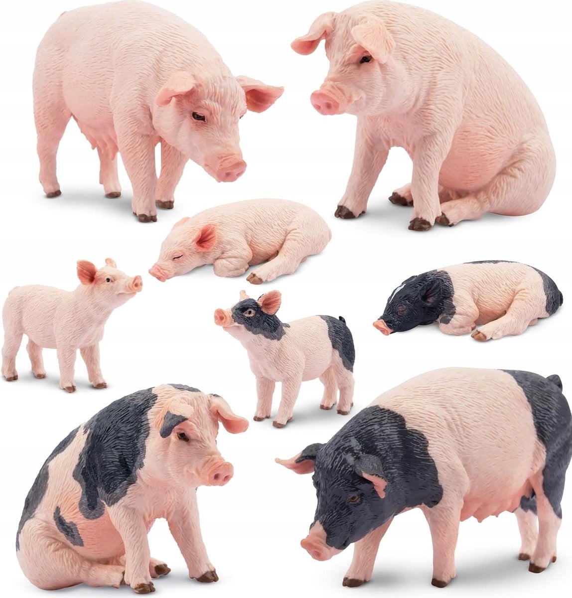 8 Roze Varkens Beeldjes Educatieve Speelgoed Set
