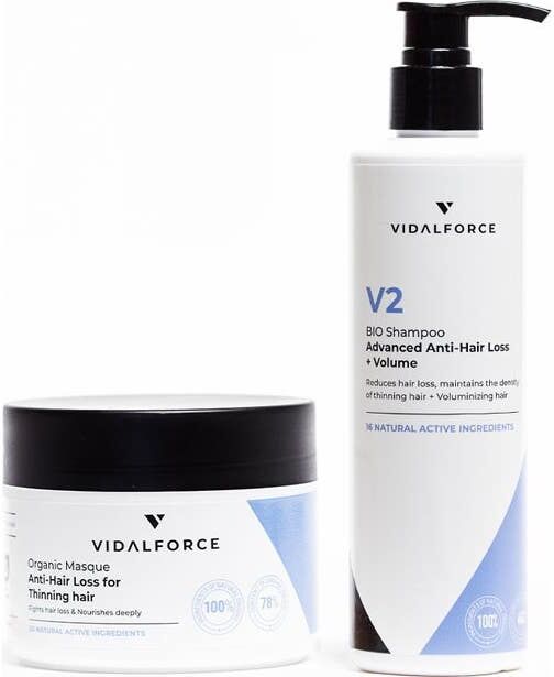 VIDALFORCE Pack Champu V2 + Mascarilla Anti-Caida Avanzada Bio