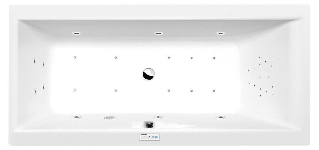 Polysan CLEO Whirlpool-Badewanne, 150x75x48cm, Highline Hydro-Air, Chrom