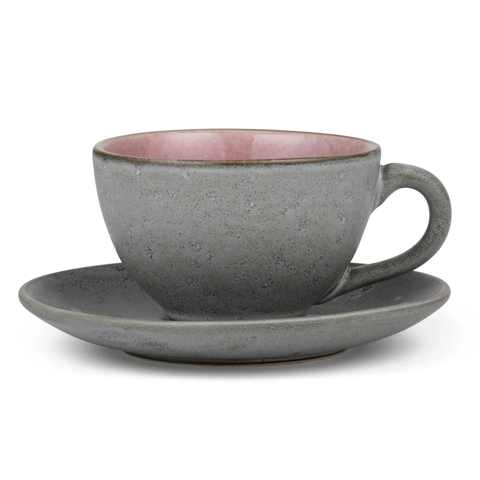 Bitz koffiekop met schotel grijs roze