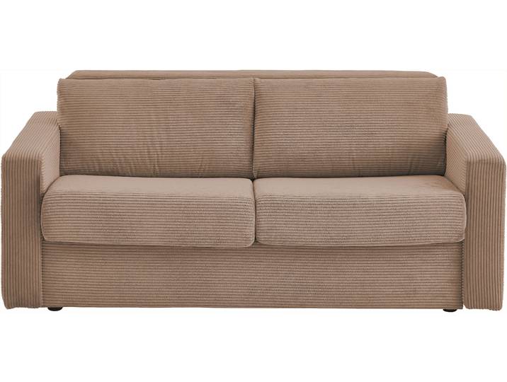 Schlafsofa ROLANDO , taupe, B:196cm H:82cm T:208cm, 100% PES, ATLANTIC HOME COLLECTION, Sofas, Schlafsofa, für Dauerschläfer geeignet inklusive hochwertiger Matratze
