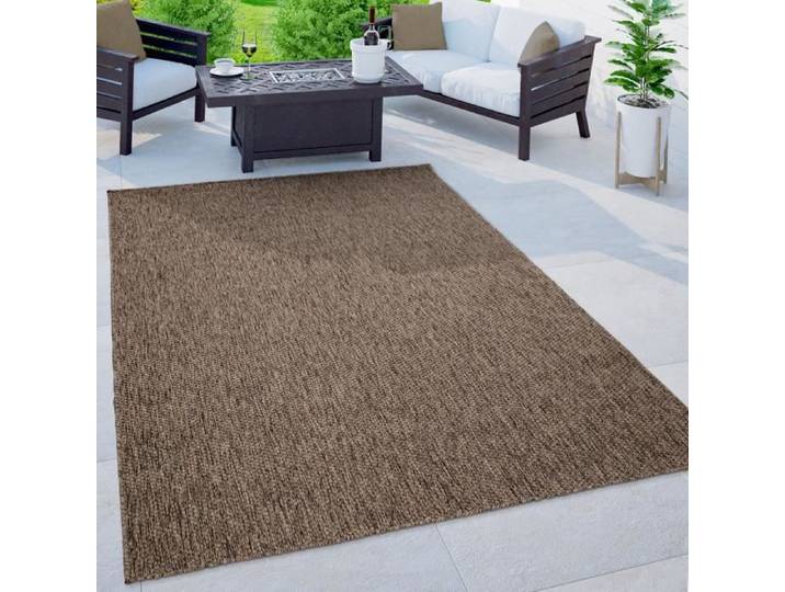Paco Home Tapis Extérieur Balcon Terrasse Tapis Cuisine Uni Motif Moucheté Marron 160x220 cm