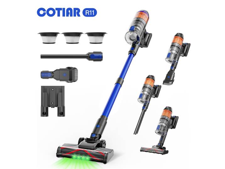 Aspirateur sans fil portatif COTIAR R11 500W 50000PA pour appareils ménagers, avec réservoir de poussière de 1,2 L et batterie amovible