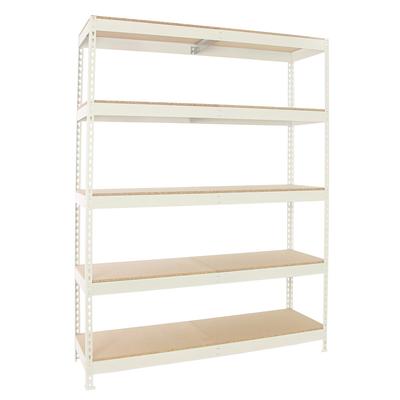 Proregal Schwerlastregal BIG WOOD YETI FIVE | HxBxT 200x180x75cm | Fachlast 400kg | Weiß