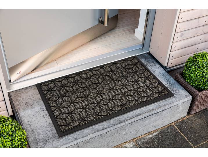 Fussmatte ASTRA Border Graphic , grau (anthrazit), B:45cm H:8mm L:75cm, Gummi, Kunstfaser, Teppiche, Fussmatte, Türmatte, Schmutzfangmatte, rutschfest, in und Outdoor