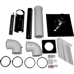 WOLF Anschluss-Set DN80/125 - C33x DN80/125 im Schacht, Abdeckung Edelstahl.