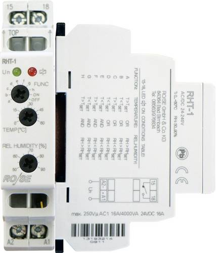 RO/SE LM-Heizungen Schaltschrankheizungs-Hygro-Thermostat-Kombination RHT-1 230 V/DC, 230 V/AC 1 Schließer (L x B x H) 90 x 64