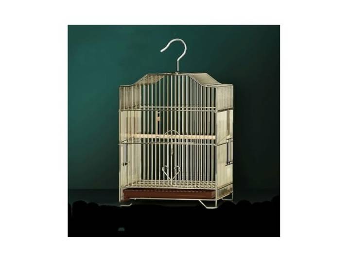 Flugkäfig Vogelkäfig, quadratischer Metallkäfig, Papageienkäfig, Goldener einstöckiger Zierkäfig mit Haken for Papageien und Kanarienvögel
