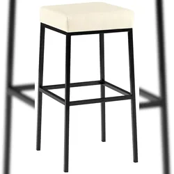 Proregal CHEFGASTRO Barhocker ARIZONA Schwarz 80 HxBxT 78x37x37cm Kunstleder Creme Barstuhl