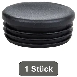 1 Rohrstopfen rund flach Ø 50mm WS 1,2 - 2,5mm PE schwarz
