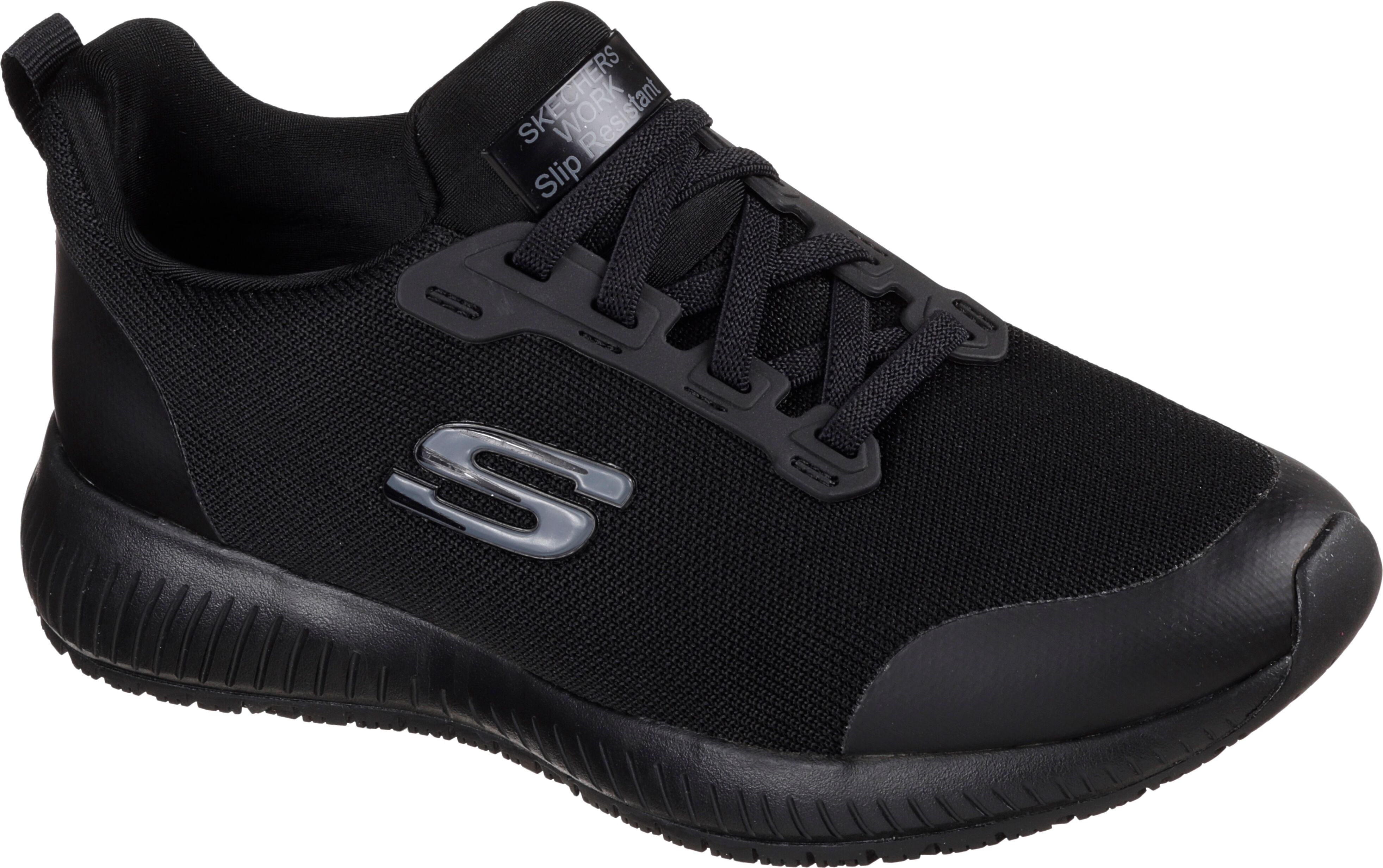 Berufsschuh SKECHERS "SQUAD SR" Gr. 36, schwarz, 36, Textil, Synthetik, Textil, Schuhe, Berufsschuh, Sneaker für Gastronomie & Pflege mit gepolstertem Schaftrand schwarz 36, Textil