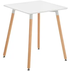 CLP Küchentisch Viborg I Esstisch Im Skandinavischen Design Für Wohnzimmer Mit MDF Tischplatte I Buchenholzgestell, Justierbare Bodenschoner
