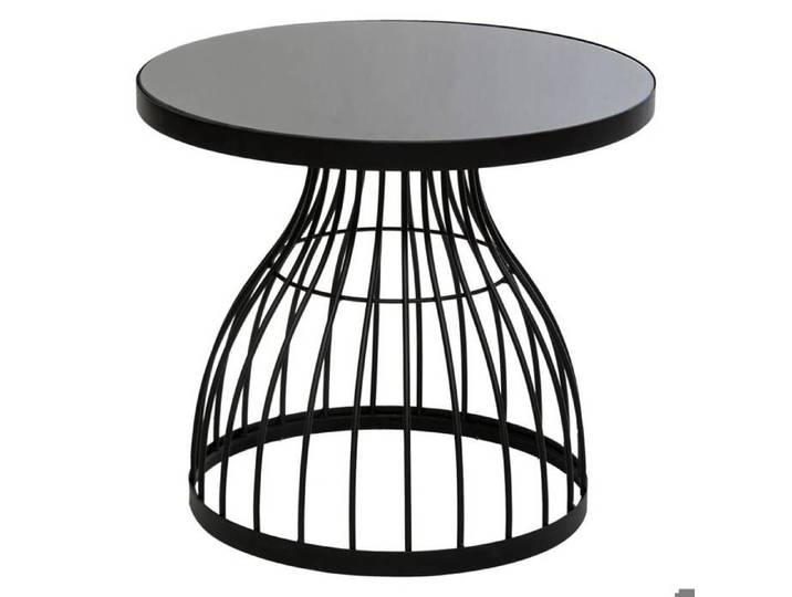 Table d'appoint  Kushi  noir D55cm - Atmosphera Créateur d'intérieur
