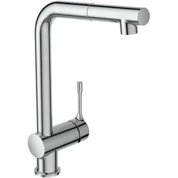 Ideal Standard CeraLook Küchenarmatur BC176AA mit hohem Auslauf und herausziehbarer Handbrause, Ausladung 207 mm, verchromt