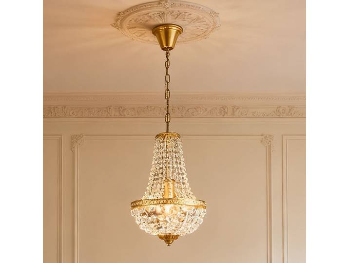 Lustre suspendu moderne en fer forgé avec pendentif en cristal, LED E27, pour salon, véranda, chambre, décoration intérieure vintage