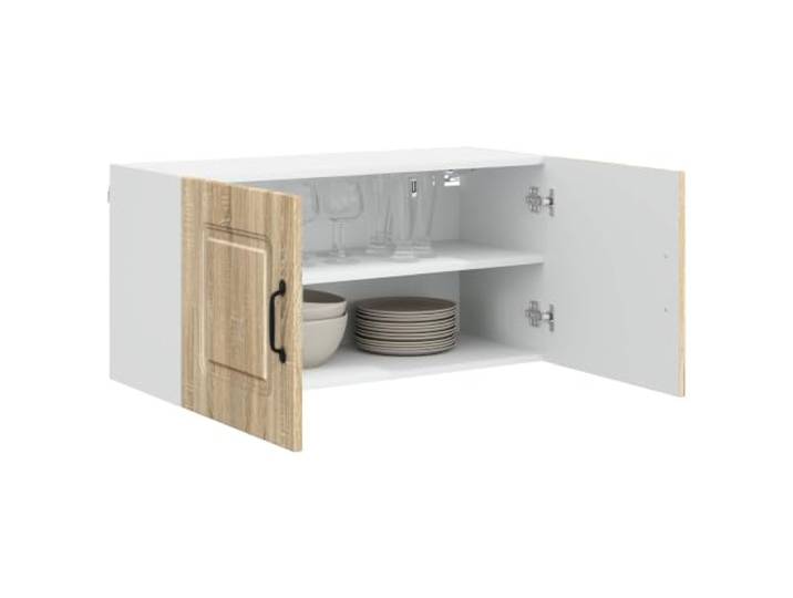 KTHLBRH Wandschrank Küche Holz Mehrschichtig 80 x 31 x 40 cm 2 Türen, 2 Einlegeböden, Kapazität 60 kg, Montage erforderlich, großer Stauraum