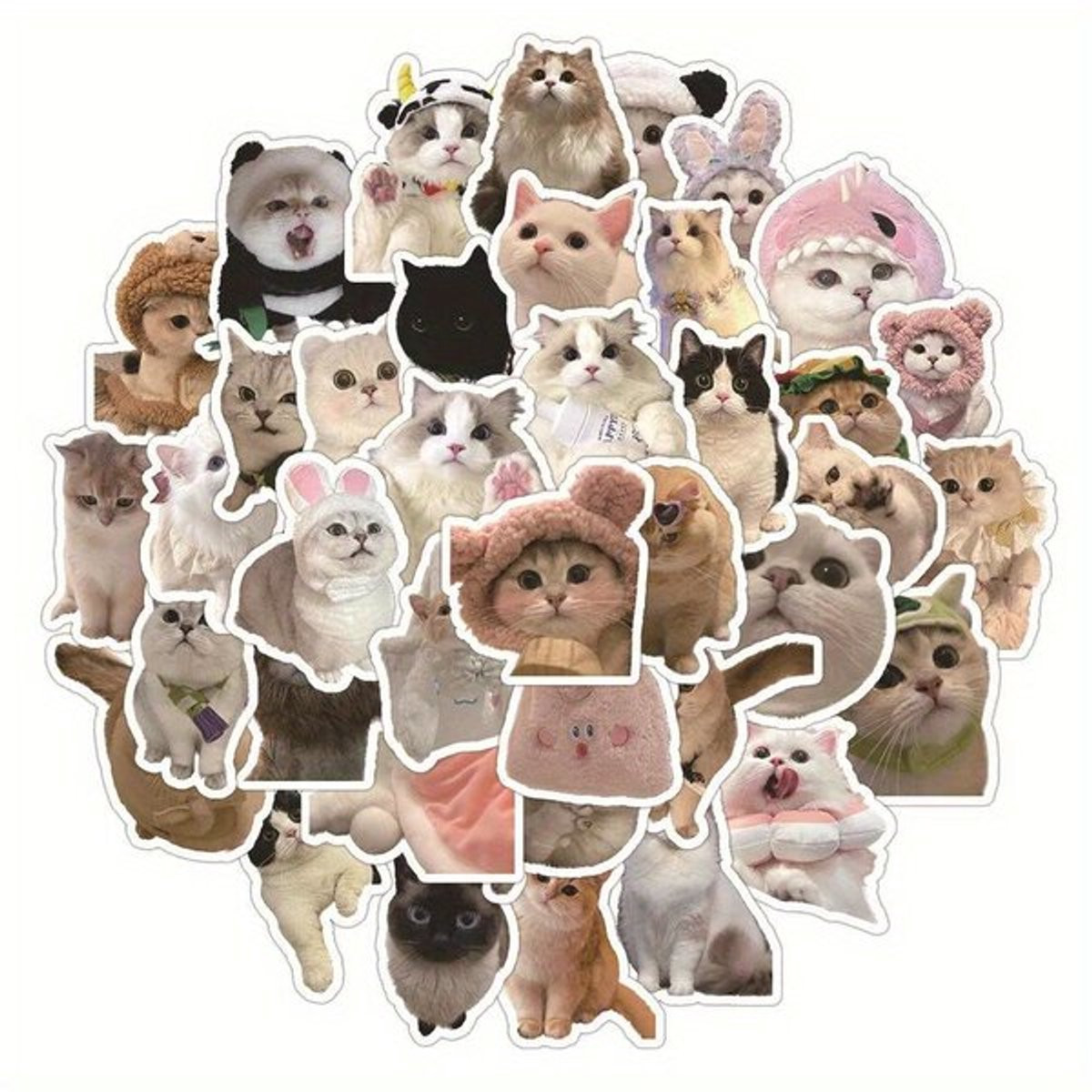 Kattenstickerset met glazen elementen