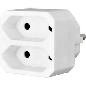 Brennenstuhl Steckdosenadapter 1508030, weiß, 2-fach Eurosteckdose