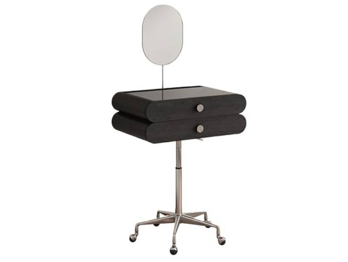 zhangrui1888 Schminktisch Beweglicher Schminktisch Retro Kleiner mit Spiegel Schlafzimmer-Make-up-Waschtisch ﻿(Schwarz)