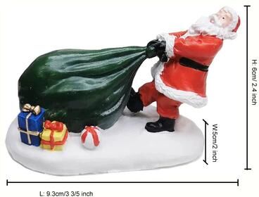 Inspired Living Classic Christmas Village Playing Kids Figurine Set Collectible Holiday Scene Decor For Home & Fireplace santa Claus