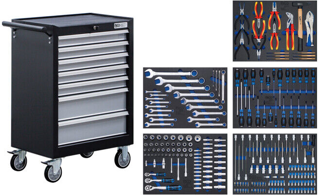 BGS Servante d’atelier, 7 tiroirs, avec 246 outils ; BGS technic (6060)